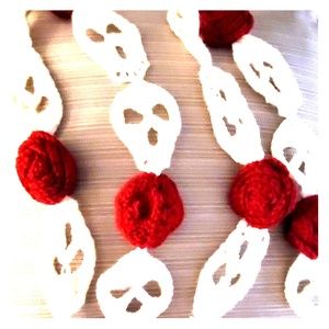 Skulls and Roses Halloween scarf